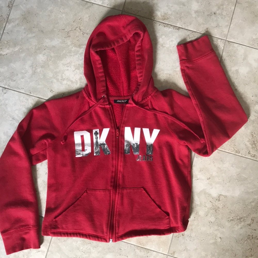 DKNY cropped zipper hoodie